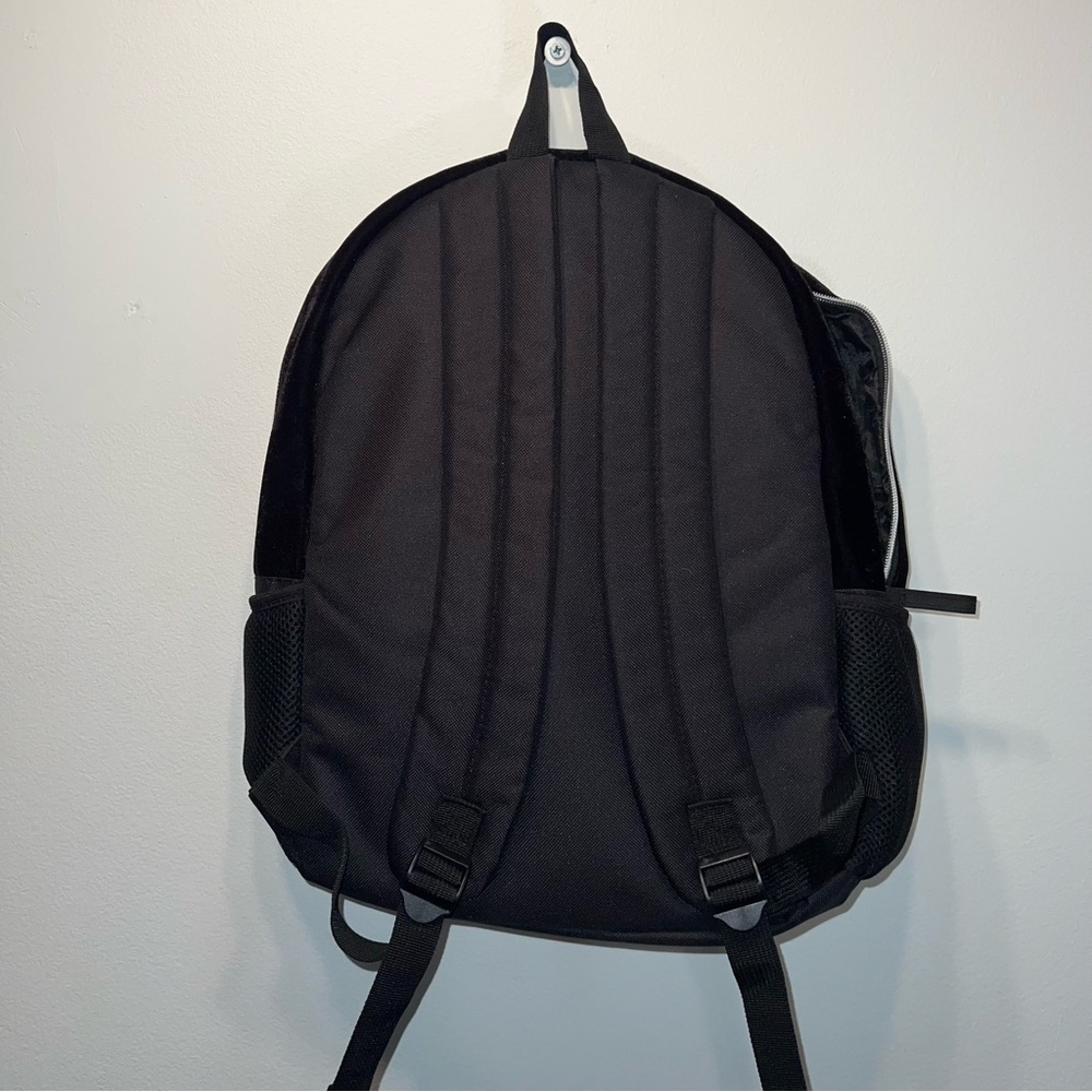 Cat Velvet Backpack Daypack Portable Shoulder Bag Rose Gold Details - Picture 8 of 8